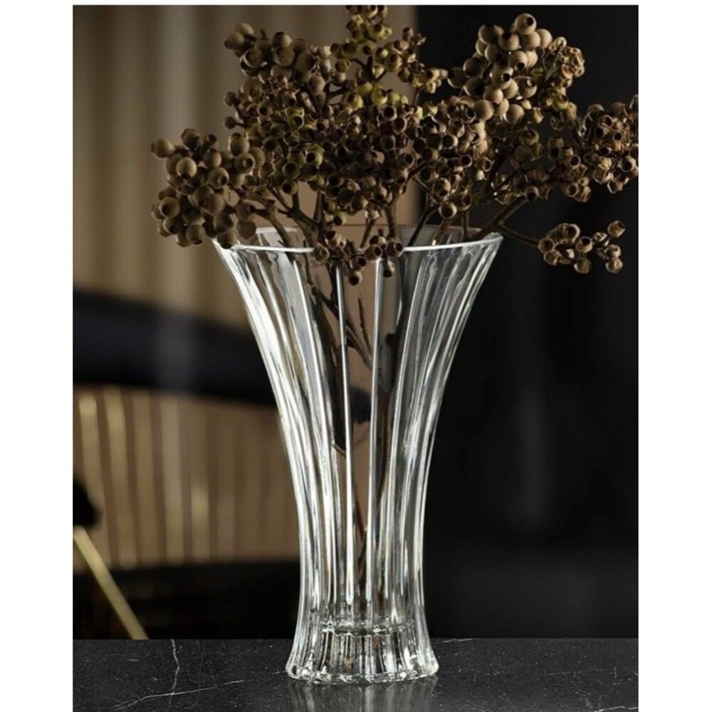 RCR Italian Crystal Glass Ultra Clear Vase Florero Luxion